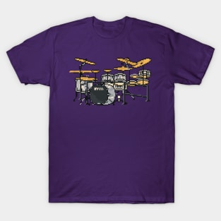 Pixel Big Silver Drums T-Shirt